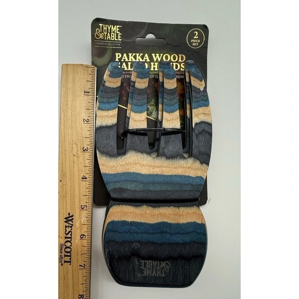 Thyme & Table Pakka Wood‎ Salad Hands - 2 Piece Set- New